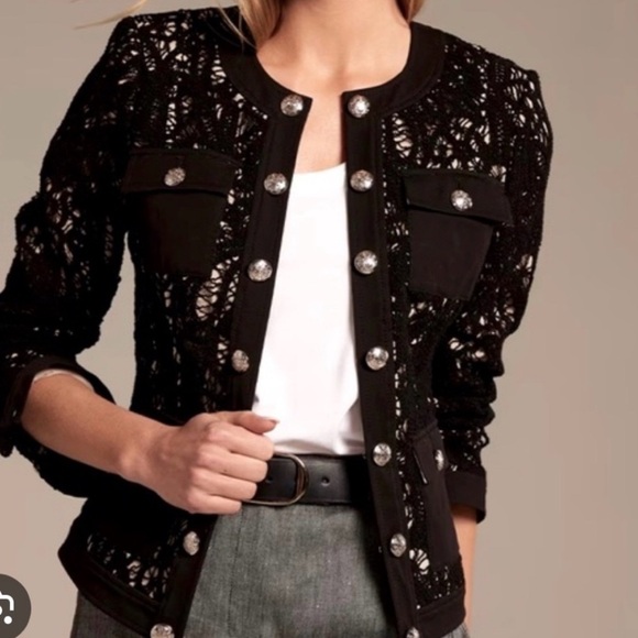 White House Black Market Jackets & Blazers - NWT White House Black Market Black Lace Stylist Blazer - Size 6